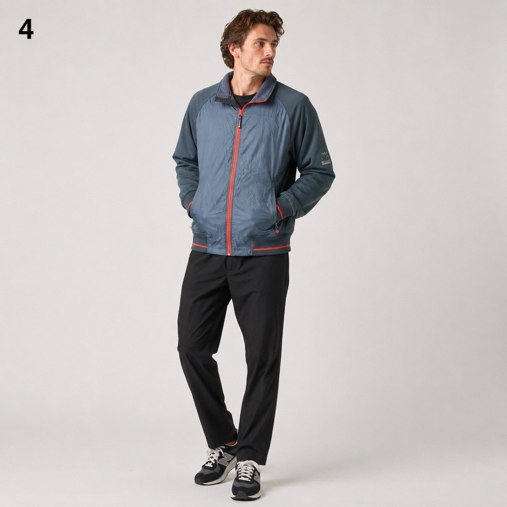 Sunice Full Zip‎ Weather Jacket Mens Large Gray Orange Pockets "Bear Mountain"